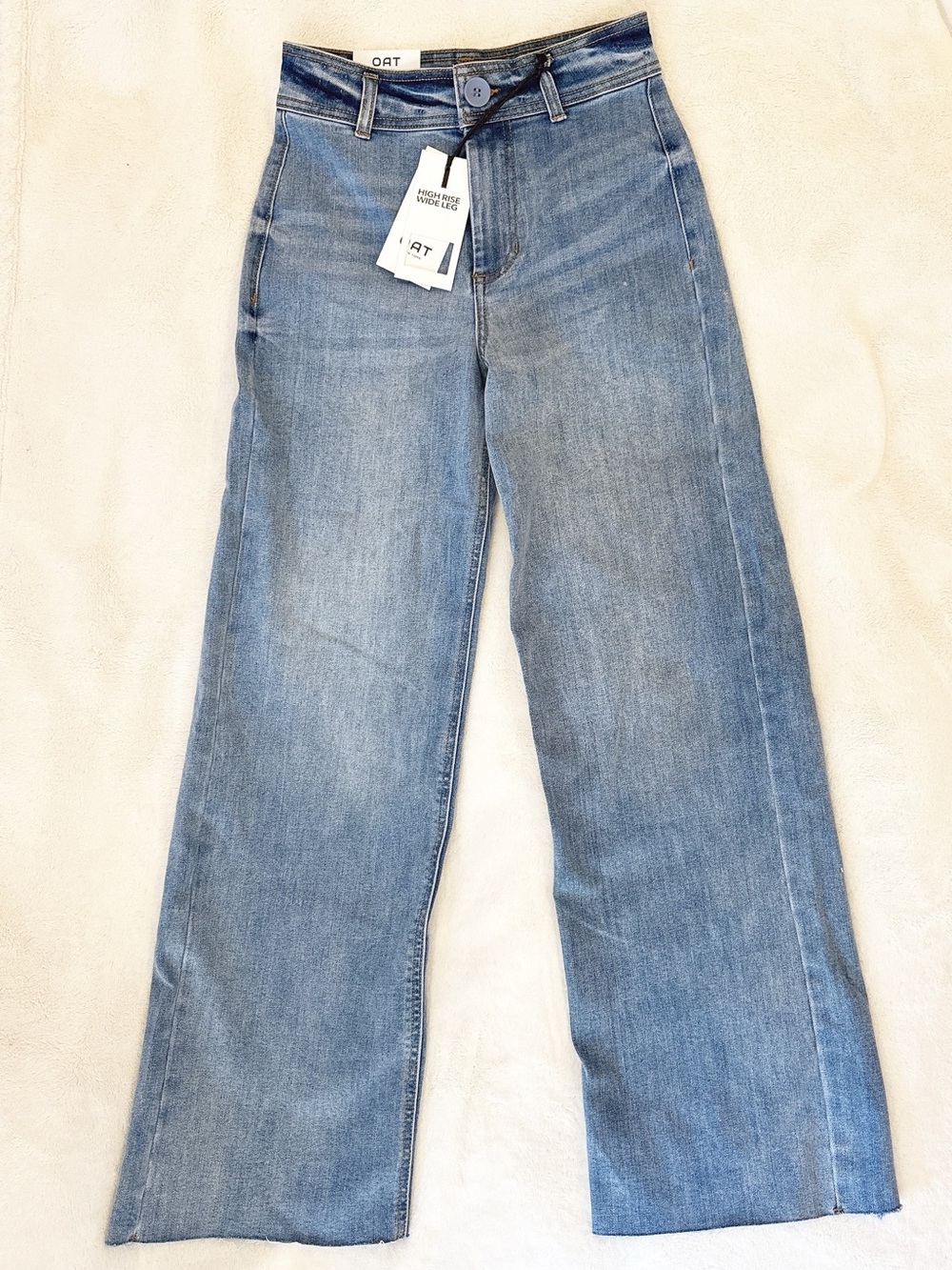 Oat New York Light Blue Wide Leg Jeans